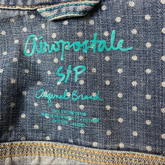 AEROPOSTALE Denim Jean Distressed Button Trucker Style Jacket Size Small - Picture 9 of 10